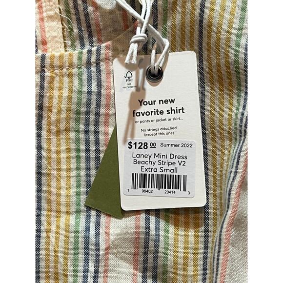 Marine Women's Multicolor Tie Waist Layer Laney Beachy Stripe Mini Dress Size XS - Picture 6 of 11